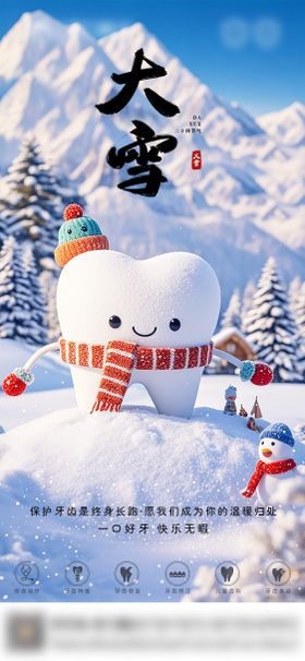 口腔大雪节气海报 