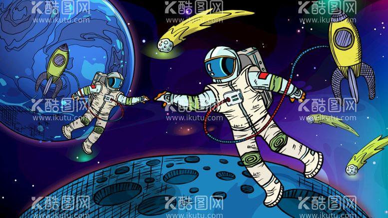 编号：93187609292220400364【酷图网】源文件下载-宇宙星空 宇航员