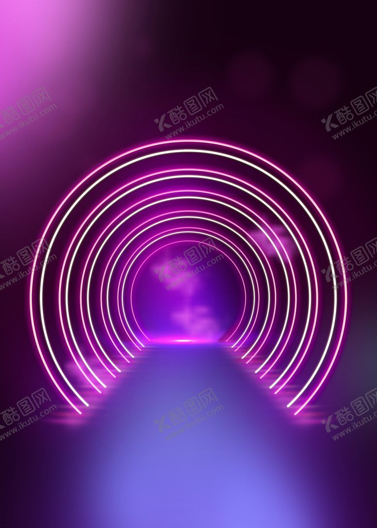 编号：72920609282323003890【酷图网】源文件下载-立体圆形霓虹背景