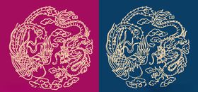 圆形底纹中国风矢量纹饰