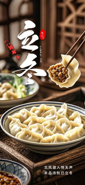 立冬饺子节日海报
