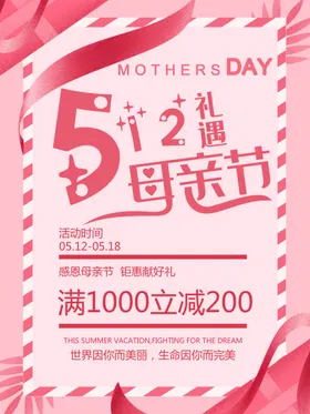 母亲节展板快乐促销