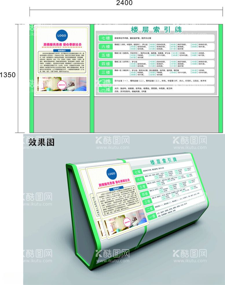 编号：80182412210347526127【酷图网】源文件下载-医院大厅导视牌