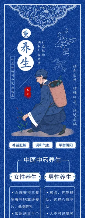 蓝色儿童养生保健产品详情页
