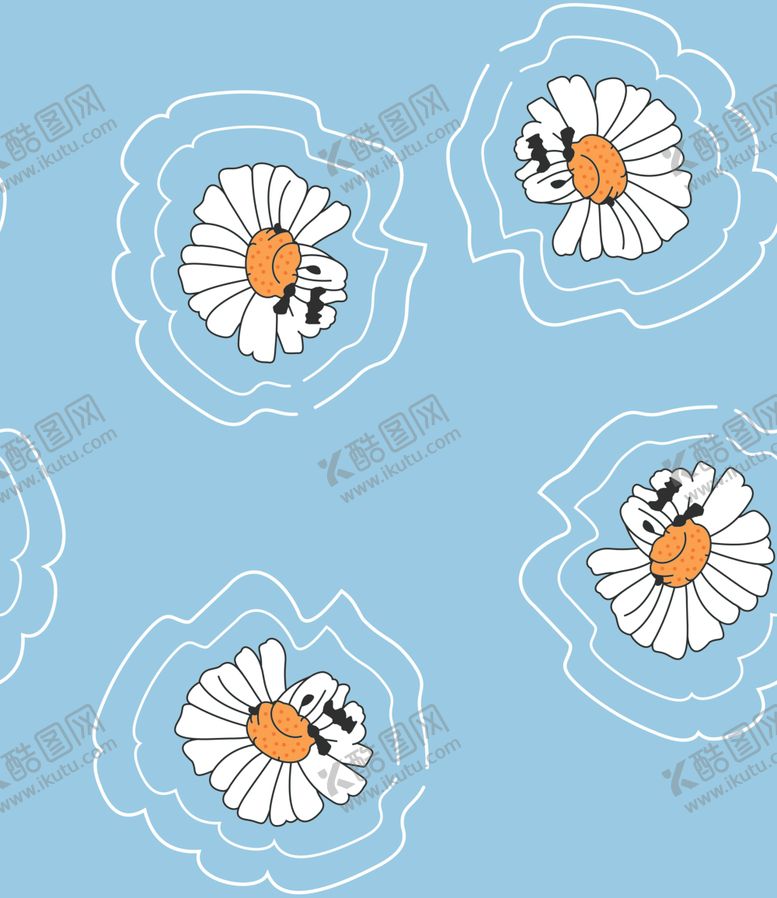 编号：33223106260445076886【酷图网】源文件下载-菊花雏菊无缝数码印花