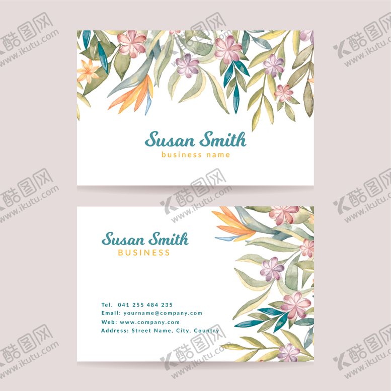 编号：41208210260945303871【酷图网】源文件下载-花卉卡片