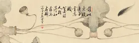 水墨山水背景古风画国画春天