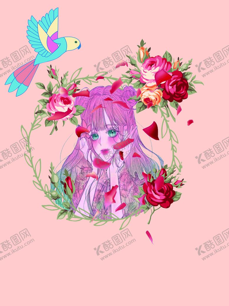 编号：89137210011256349315【酷图网】源文件下载-花与少女