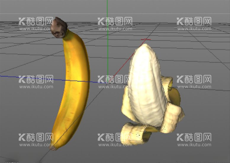 编号：98777603110913269526【酷图网】源文件下载-C4D模型香蕉