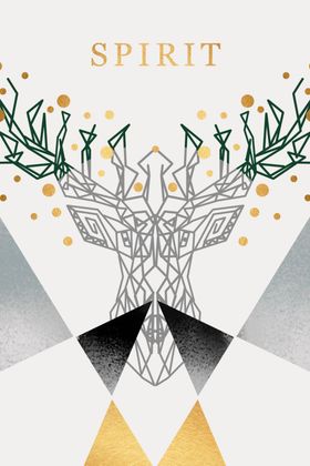 手绘麋鹿图案装饰画