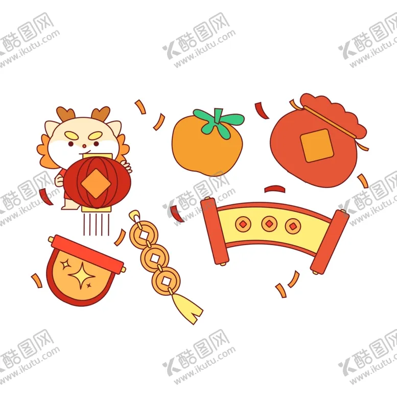 编号：56216611260648184989【酷图网】源文件下载-龙年新年元素