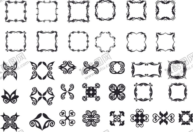 编号：54006010090304479626【酷图网】源文件下载-拼花元素矢量素材