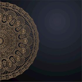 金色古典花纹黑背景装饰艺术