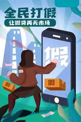 诚信315打假插画