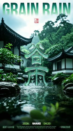 谷雨节气文艺海报