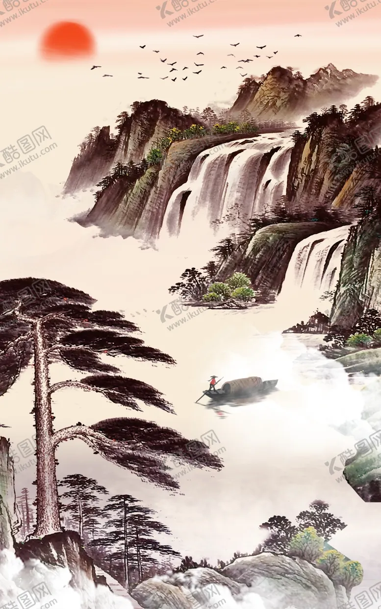 编号：51021305081754597686【酷图网】源文件下载-国画山水装饰画