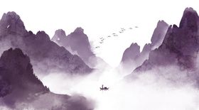 仙鹤古风传统水墨国风海报素材