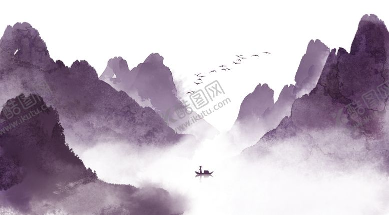 编号：31255006170922154516【酷图网】源文件下载-山水水墨古风传统海报素材