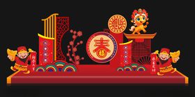 喜庆春节红包墙装饰摆件