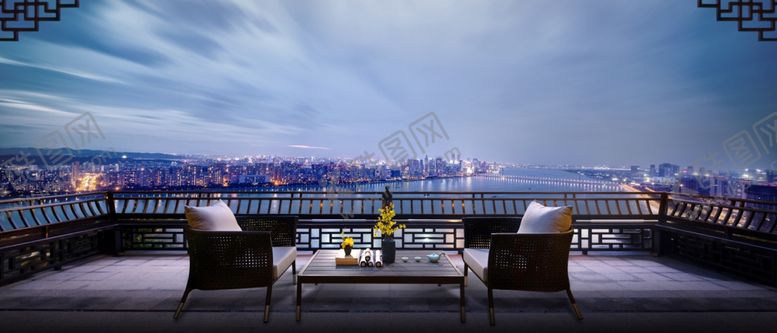 编号：67486309280650101783【酷图网】源文件下载-一线江景房露台合成图