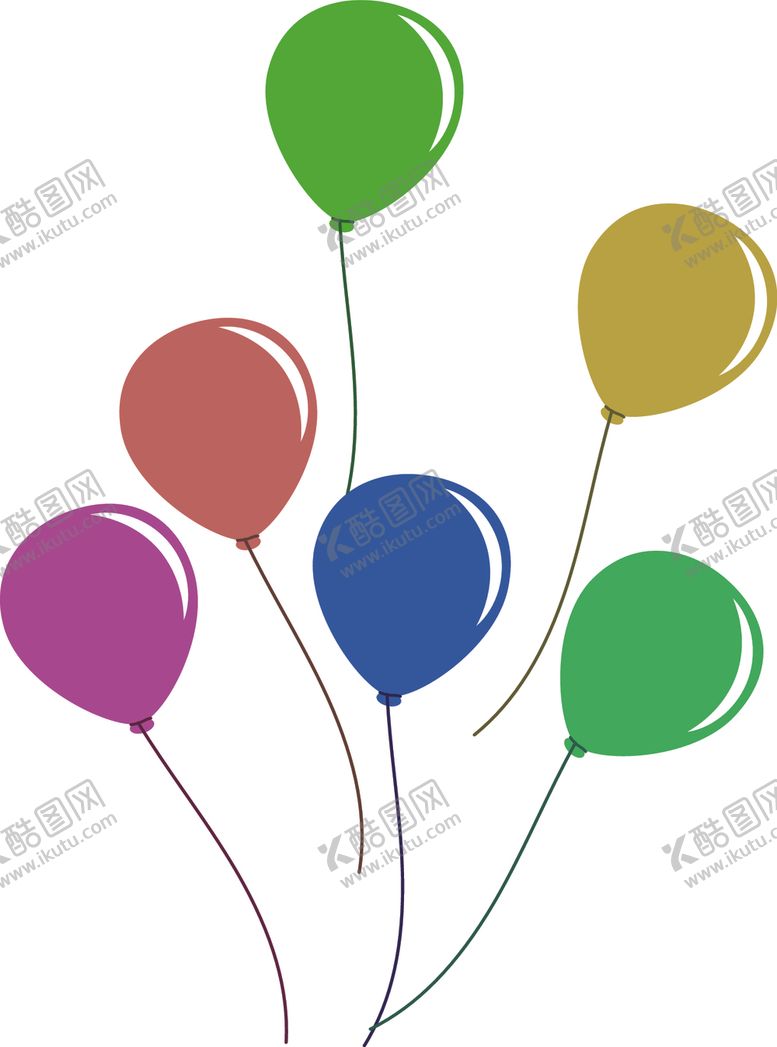 编号：92273602171154288209【酷图网】源文件下载-气球卡通手绘漂浮免抠元素