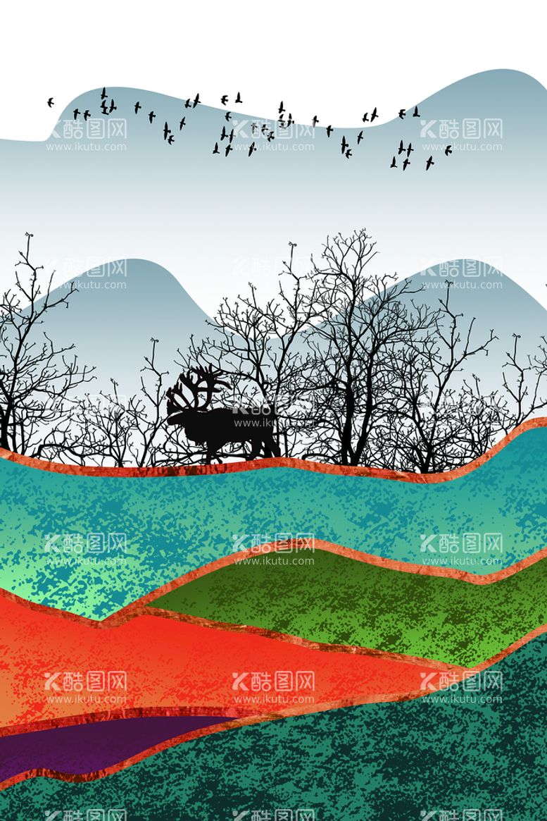 编号：46370509171529429083【酷图网】源文件下载-山水插画