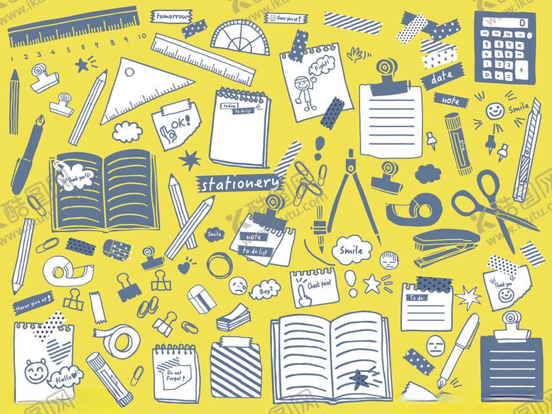 编号：89157411021037528656【酷图网】源文件下载-多彩文具大集合