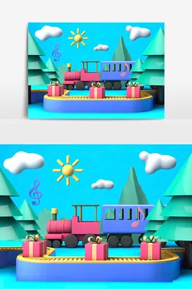 C4D美陈装置模型艺术饰3快闪背景