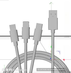 C4D模型数据线