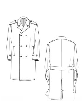 服装设计经典风衣款式图