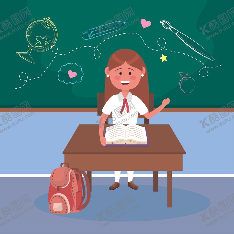 编号：45713410241621009695【酷图网】源文件下载-学生日常生活主题插画
