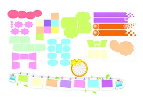 多彩卡通风格文本框素材