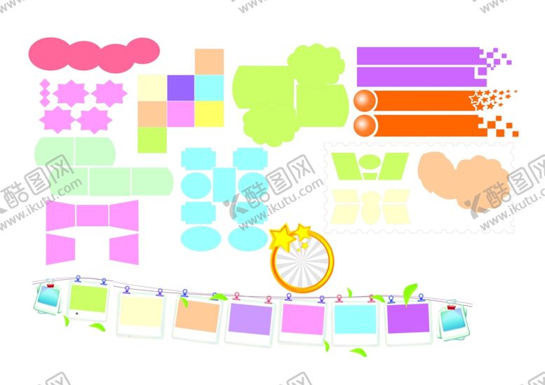 编号：36647311021931185141【酷图网】源文件下载-多彩卡通风格文本框素材