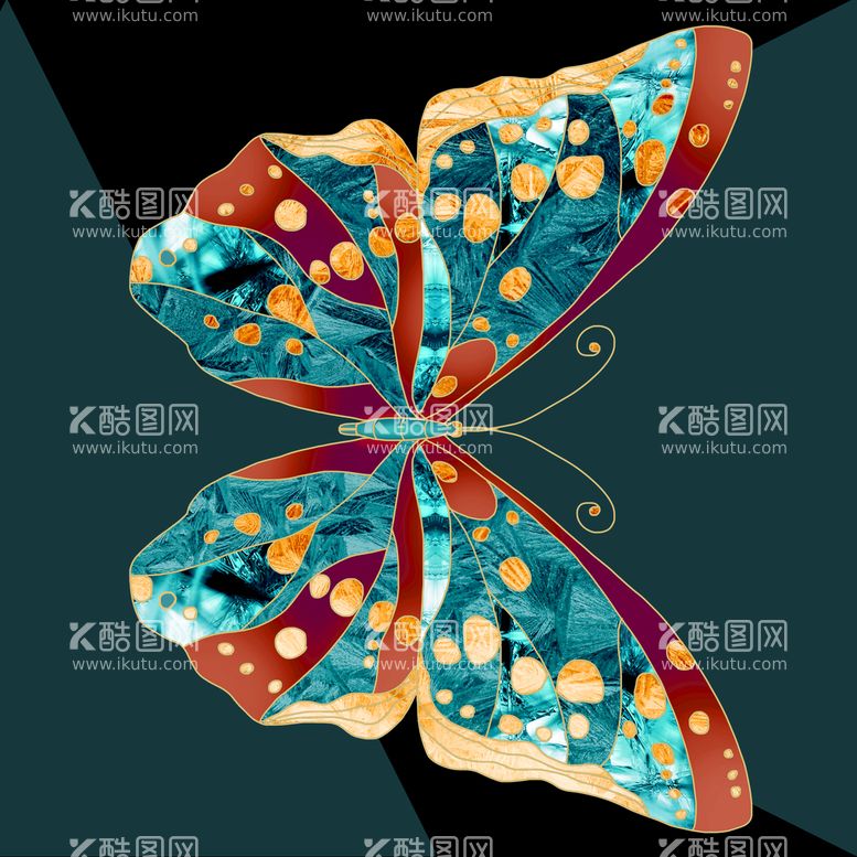 编号：43731111021233259117【酷图网】源文件下载-水彩蝴蝶唯美挂画装饰画