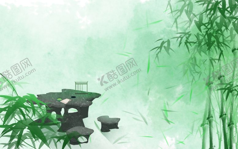 编号：57523002190359036667【酷图网】源文件下载-古风竹林夏天插画