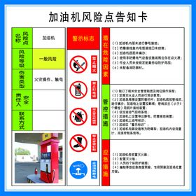 污水处理间风险点告知卡