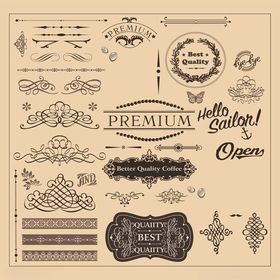 复古装饰性设计元素集合