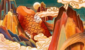 重彩油墨抽象装饰画