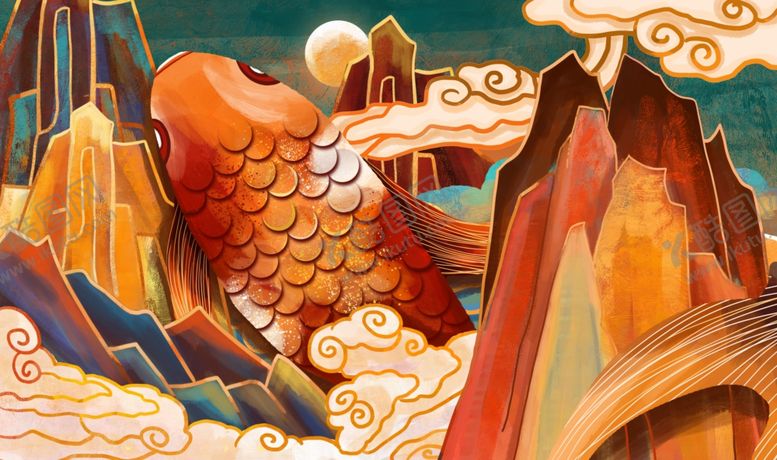 编号：36499305011710414254【酷图网】源文件下载-重彩锦鲤