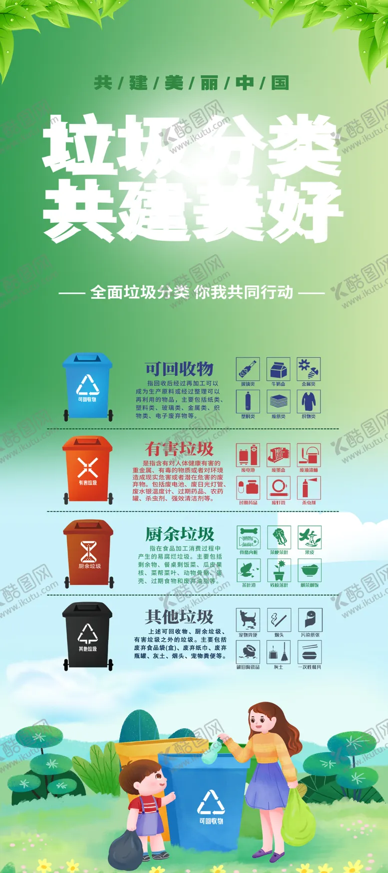 编号：53770302132316084582【酷图网】源文件下载-垃圾分类门型展架