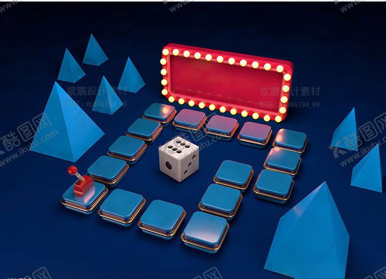 编号：89158806272329363499【酷图网】源文件下载-C4D模型蓝色风格电商立体场景