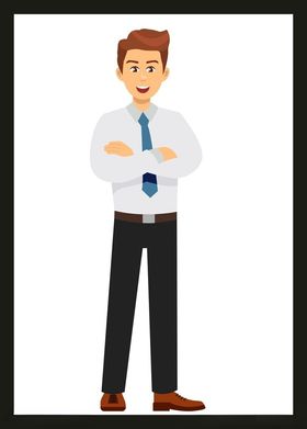 手绘商务人物士办公办公