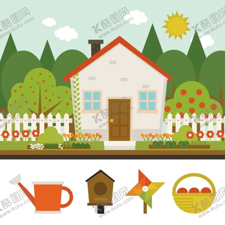 编号：06329809281601293468【酷图网】源文件下载-带花园的房屋