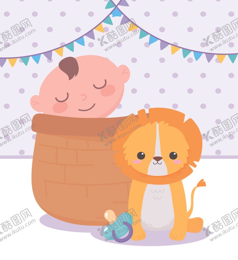 编号：21419409270013232814【酷图网】源文件下载-手绘淡彩婴儿