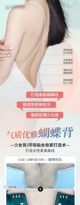 医美背部吸脂对比海报