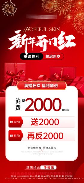 医美美业新春新年充值活动海报