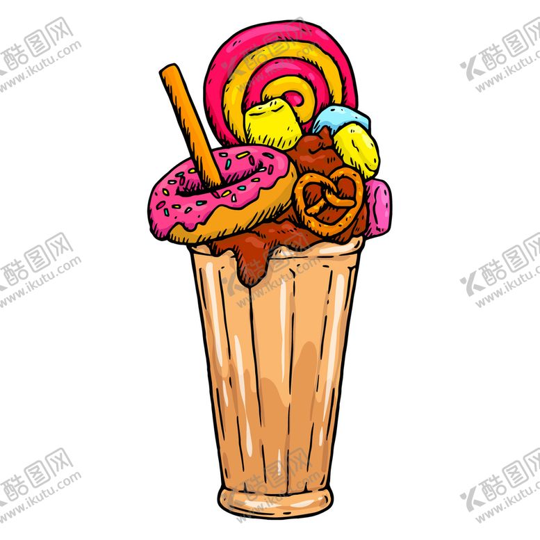 编号：84327509152337146718【酷图网】源文件下载-多彩甜点杯