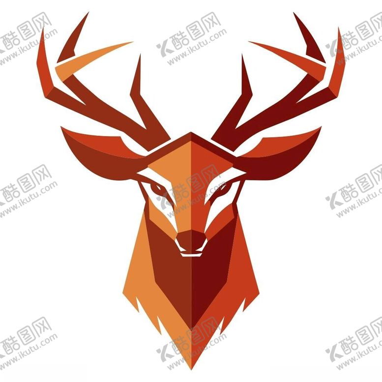 编号：37829201171026076117【酷图网】源文件下载-抽象风格的麋鹿头像