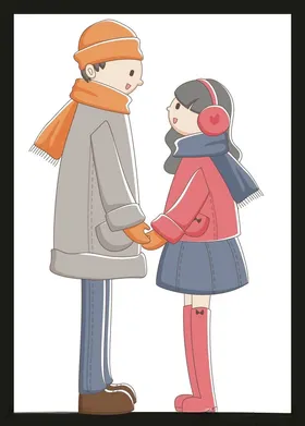 手绘情侣恋人爱男女卡通