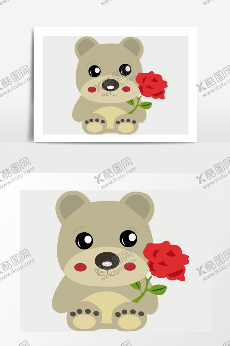 编号：86819607032323574522【酷图网】源文件下载-2小熊扁平卡通素材情人节